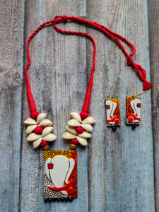 Trendy Handmade Terracotta Ganesha Necklace Set