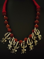 Load image into Gallery viewer, Rudraksha Beads Trishul Necklace Set with Thread Closure

