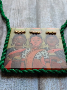 Printed Pure Marble Necklace with Rope (with earrings)