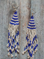 Load image into Gallery viewer, Hand Knitted Beaded Dangler Earrings
