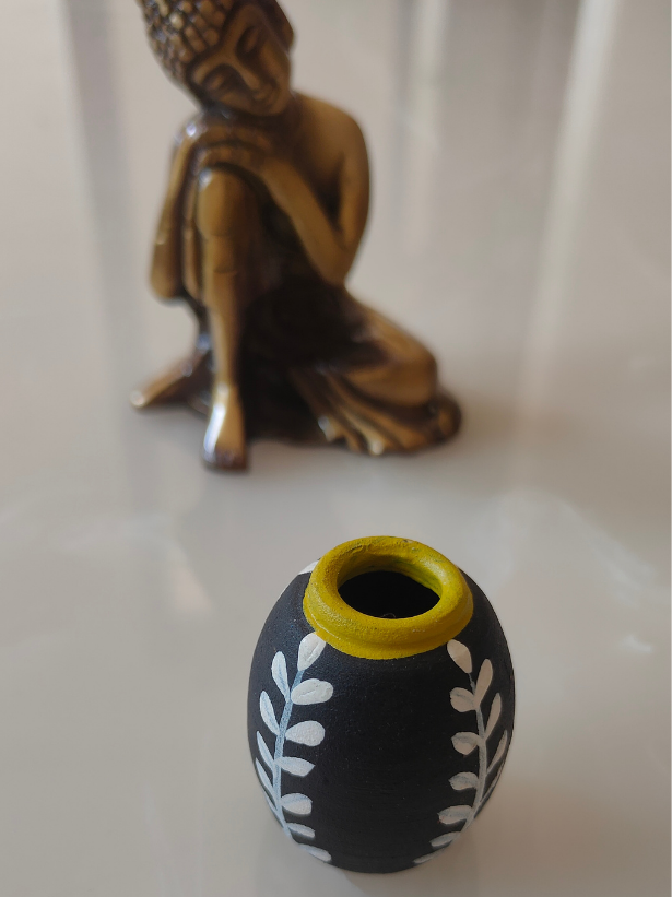 Set of 3 Small Handcrafted Terracotta Clay Pots