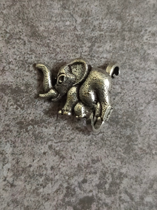 Elephant Oxidized Silver Clip On Nose Pin