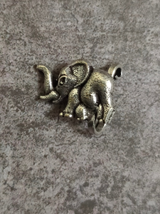 Elephant Oxidized Silver Clip On Nose Pin