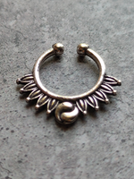 Load image into Gallery viewer, Three Oxidised Silver Tribal Septum Nosepins

