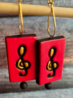 Load image into Gallery viewer, Set of 2 Jhumka and Dangler Terracotta Clay Earrings
