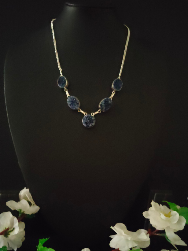 Blue Sugar Druzy Gemstone Handmade Necklace 18'' to 24''