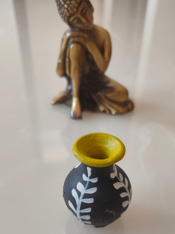 Set of 3 Small Handcrafted Terracotta Clay Pots