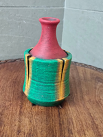 Load image into Gallery viewer, Sea Green and Pink Handcrafted Traditional Terracotta Clay Pot

