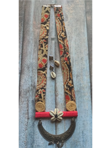 Kalamkari Fabric, Jute and Shells Statement Long Necklace Set