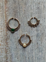 Load image into Gallery viewer, Set of Three Oxidised Silver Septum Nosepins
