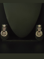 Load image into Gallery viewer, Oxidised Silver Long Mesh Flower Shaped Earrings
