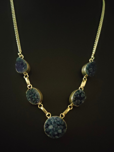 Blue Sugar Druzy Gemstone Handmade Necklace 18'' to 24''