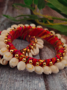 Multi-Color Gota and Shell Work Bangles
