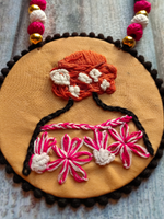 Load image into Gallery viewer, Embroidered Crochet and Thread Work Fabric Necklace Set
