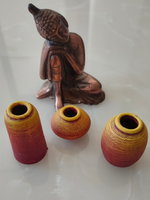 Load image into Gallery viewer, Set of 3 Small Handcrafted Terracotta Clay Pots
