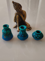 Load image into Gallery viewer, Set of 3 Small Handcrafted Terracotta Clay Pots
