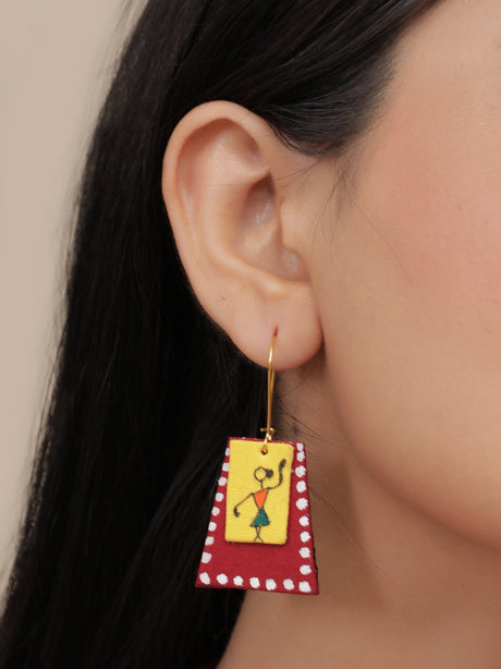 Red Tribal Fabric Necklace set