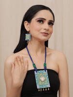 Load image into Gallery viewer, Classic Turquoise Fabric Necklace Set
