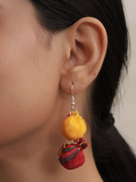 Handcrafted Rope Necklace Set with Fabric Beads