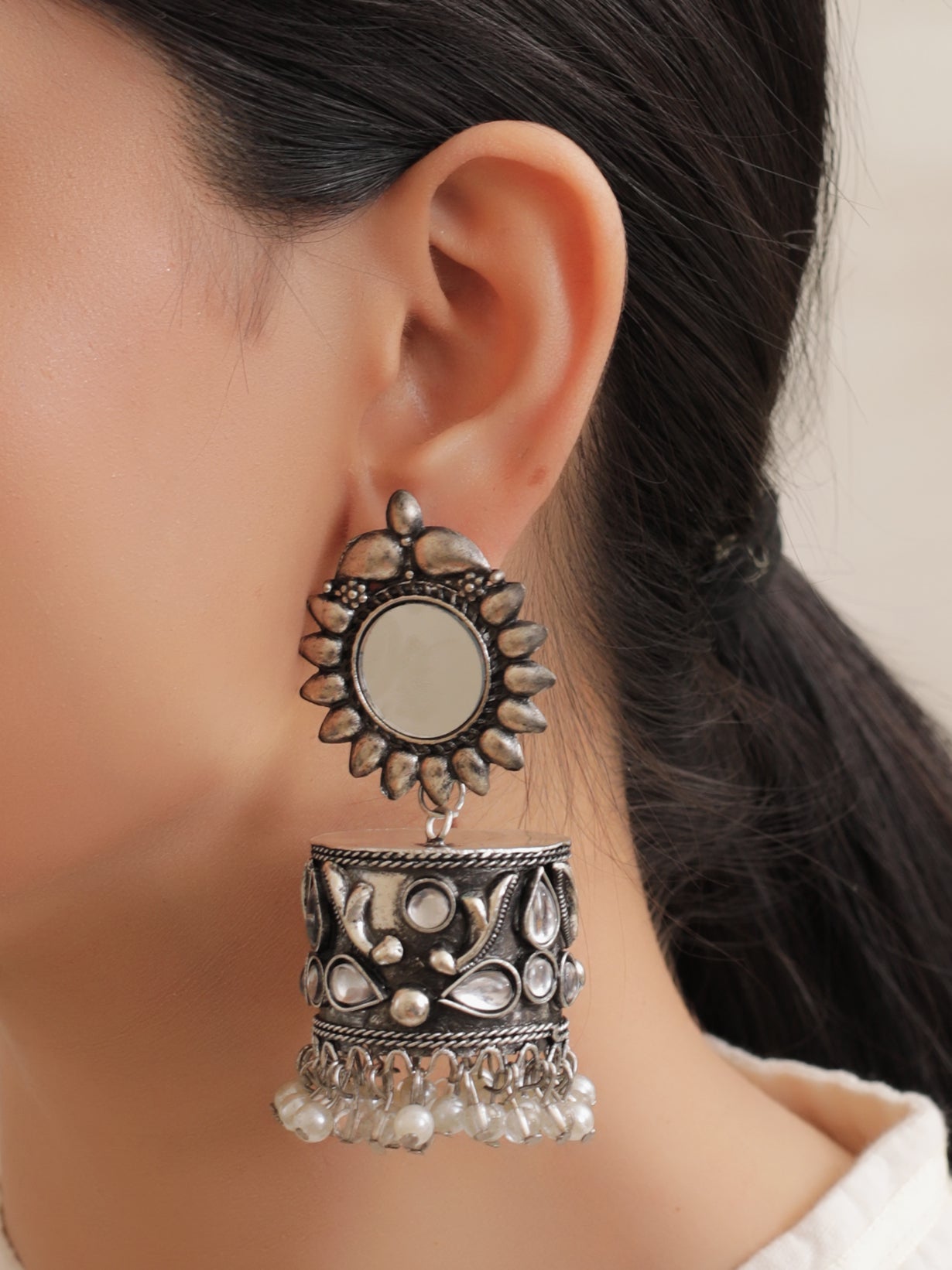 Mirror Jhumkas