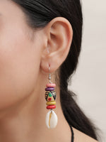 Load image into Gallery viewer, Hand-Painted Clay Shehnai with Shells and Fabric Beads Necklace Set
