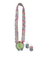 Load image into Gallery viewer, Fabric Necklace Set with Mirror Work and Statement Metal Pendant
