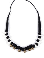 Load image into Gallery viewer, Ghungroo and Shells Beaded Necklace Set with Thread Closure
