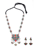 Load image into Gallery viewer, Meenakari Lotus Motifs Afghani Necklace Set
