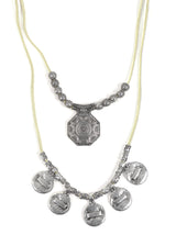 2 Layer Lemon Yellow Metal Pendant Necklace Set