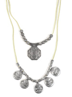 Load image into Gallery viewer, 2 Layer Lemon Yellow Metal Pendant Necklace Set
