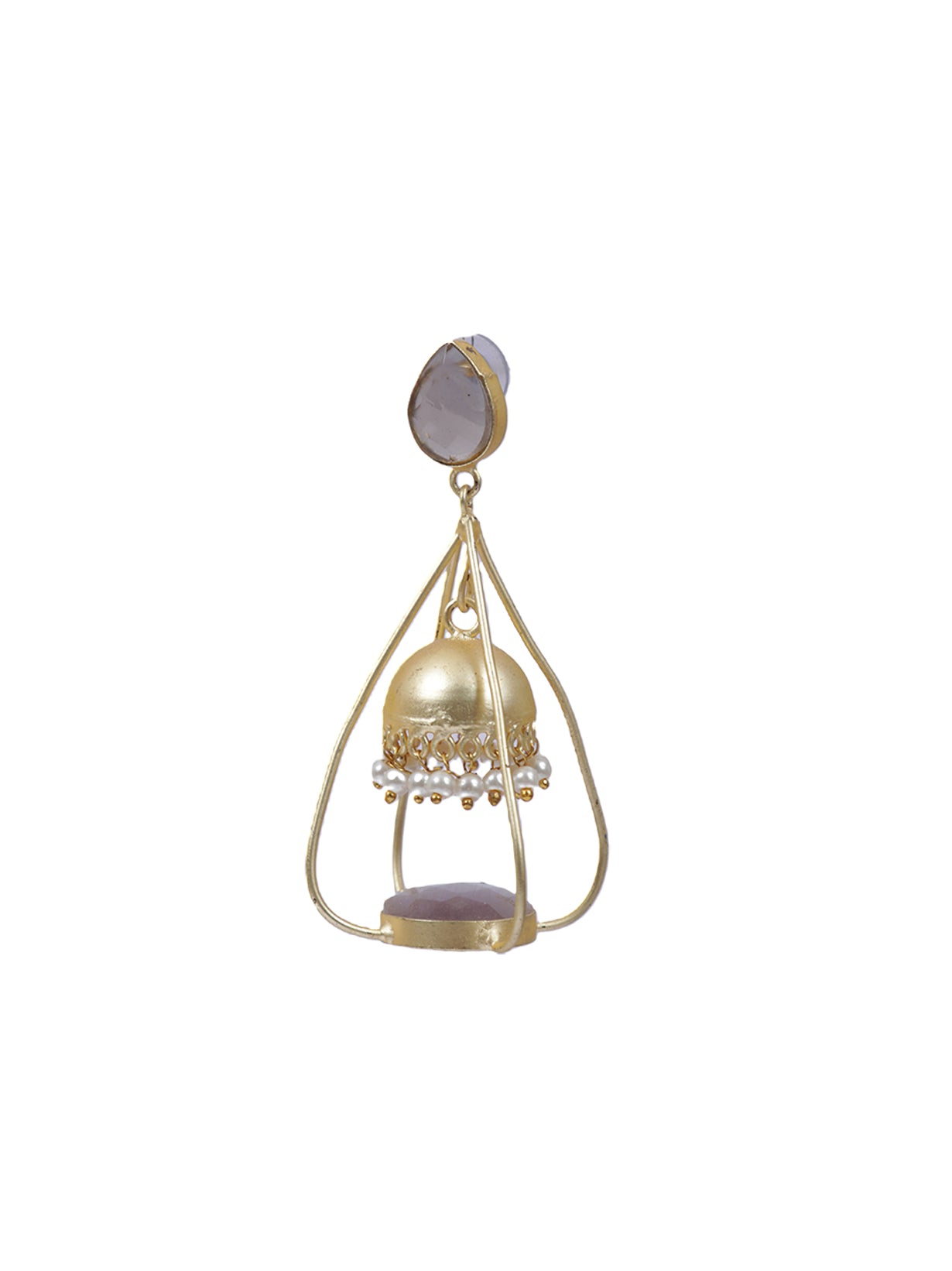Elegant Brass Lantern Shape Dangler Jhumka Earrings