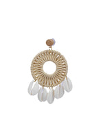Load image into Gallery viewer, Woven White Rope and Shell Earrings

