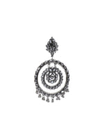 Load image into Gallery viewer, Concentric Circles Rhinestones Embedded Dangler Earrings
