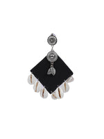 Load image into Gallery viewer, Fabric &amp; Shell Dangler Earrings
