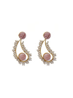 Load image into Gallery viewer, Natural Stones Embedded Tear Drop Shape Dangler Earrings
