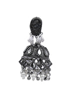 Load image into Gallery viewer, Mirror Work Jhumka Earrings with Metal Trinkets and Beads
