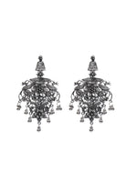 Load image into Gallery viewer, Intricately Detailed Flower Motifs Metal Earrings
