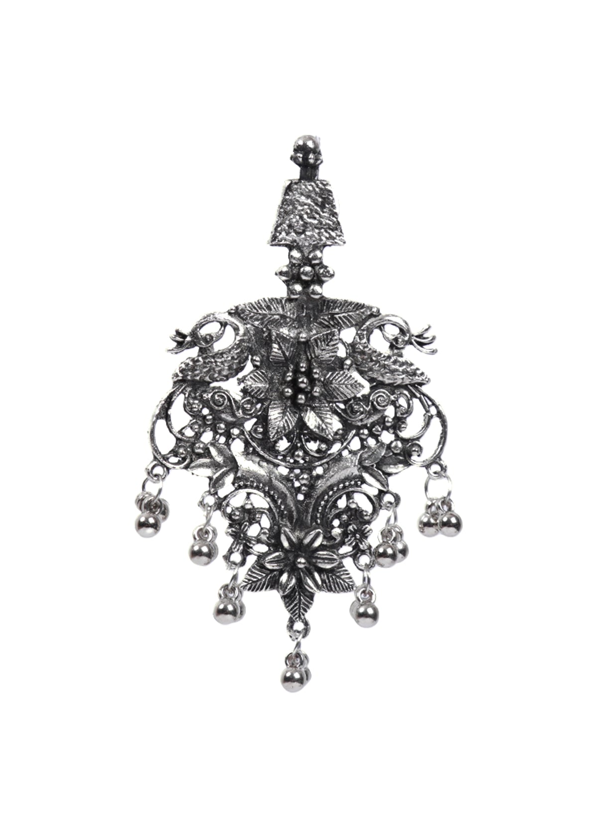 Intricately Detailed Flower Motifs Metal Earrings