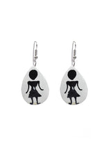 Half Moon Hand Painted Tribal Motifs Thread Closure Ceramic Necklace Set