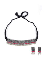 Load image into Gallery viewer, Choker Necklace Set with Embedded Stones and Beads
