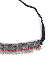 Choker Necklace Set with Embedded Stones and Beads