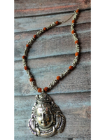 Load image into Gallery viewer, Lord Shiva Silver Rudraksha Beads and Metal Beads Necklace
