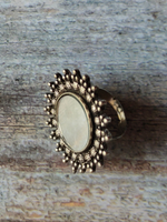 Load image into Gallery viewer, Statement Mirror Oxidised Silver Ring (Adjustable)
