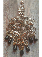 Load image into Gallery viewer, Flowers Motif Jali Pattern Statement Dangler Earrings

