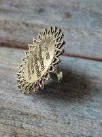 Load image into Gallery viewer, Statement Mantra Oxidised Silver Ring (Adjustable)
