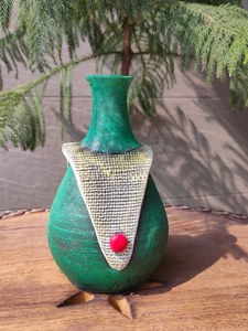 Exquisite Green Handcrafted Modern Terracotta Clay Pot