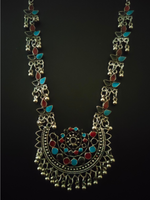 Load image into Gallery viewer, Traditional Afghani Necklace with Multi-Color Enamel Work and Stones
