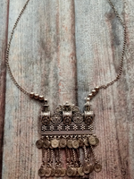 Load image into Gallery viewer, Long Chain Metal Necklace with Multiple Coin Strands

