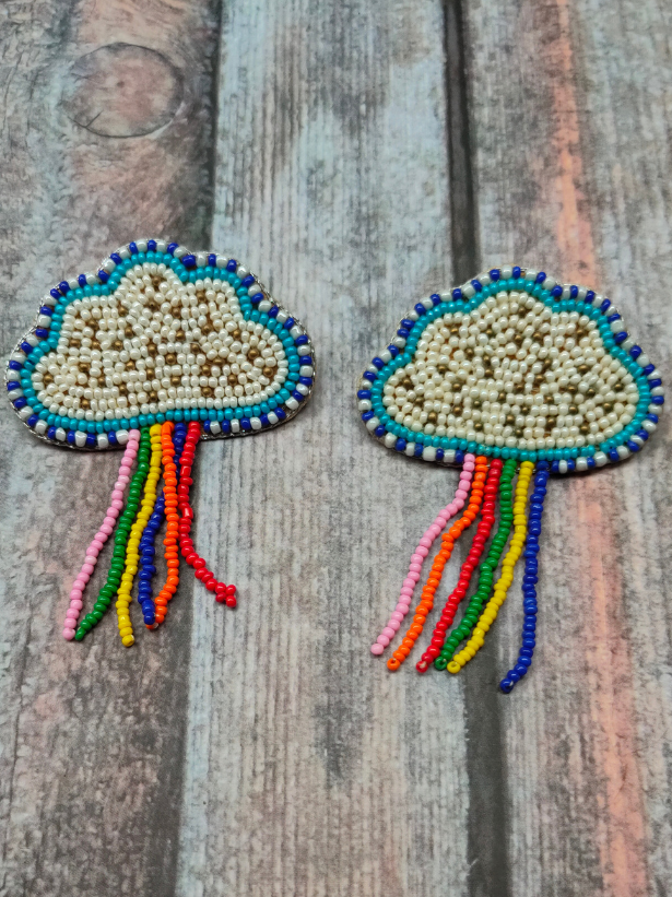 Multi-Color Beaded Dangler Earrings