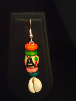 Load image into Gallery viewer, Hand-Painted Clay Shehnai with Shells and Fabric Beads Necklace Set
